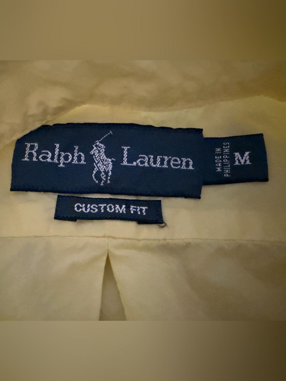 Ralph Lauren Men’s Custom Fit Bright Yellow Button-Down Shirt Size M - Picture 4 of 5